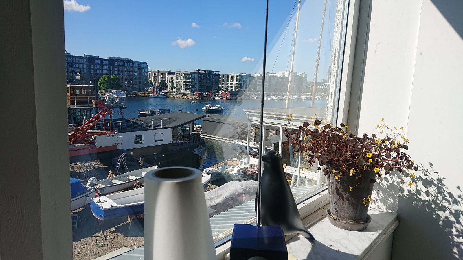 Udsigt over Slusen fra tegnestuen